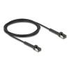 Delock - Patch-Kabel - RJ-45 (M) neigbar bis zu 60° zu RJ-45 (M) neigbar bis zu 60° - 2 m - 3.8 mm - U / FTP - CAT 6a - schmal, halogenfrei, ohne Haken, geformt - Schwarz