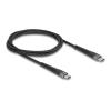 Delock USB 2.0 Kabel USB-C Stecker zu Stecker mit verlängertem Knickschutz 60 W 1 m
