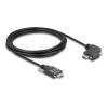 Delock - USB-Kabel - 24 pin USB-C (M) zu 24 pin USB-C (M) links / rechts abgewinkelt - USB 2.0 - 3 A - 3 m - Daumenschrauben, unterstützt Power Delivery 3.0, USB-C Power Delivery (60 W) - Schwarz