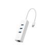 TP-Link UE330C V1 - Hub - USB-C, mit Gigabit Ethernet - 3 x SuperSpeed USB 3.0 + 1 x 1000Base-T - Desktop