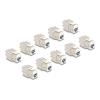 Delock  Keystone Modul RJ45 Buchse zu LSA Cat.6A werkzeugfrei weiß Set 10 Stück