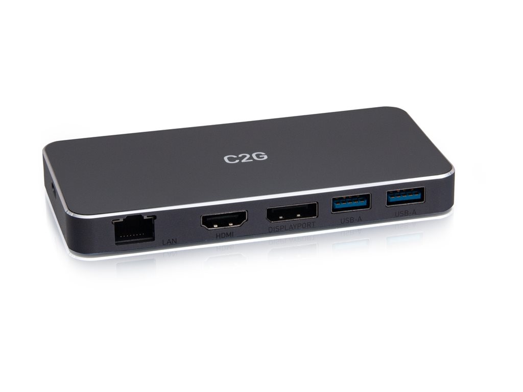 C2G USB-C 7-in-1 Dual Display MST Docking Station with HDMI, DisplayPort, Ethernet, USB, and Power Delivery up to 100W - 4K 60Hz - Dockingstation - USB-C - HDMI, DP - 1GbE