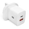 HyperJuice - Netzteil - 3.1 A - PD - 2 Ausgabeanschlussstellen (USB, 24 pin USB-C) - weiß - Großbritannien