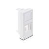 Delock Easy 45 H-Modulblende für Keystone Modul 1 Port mit Staubschutzklappe 22,5 x 45 mm weiß