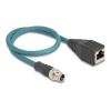 Delock - Netzwerkadapterkabel - 8 pin M12-X (M) zu RJ-45 (W) - 50 cm - 6.2 mm - S / FTP - CAT 6a - Schwarz