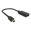 Mini DisplayPort auf HDMI Adapter - 4k 60 Hz - vergoldete Anschlüsse - HDMI 2.0 - konvertiert nicht HDMI zu DP - mDP (m) zu HDMI (f) - ATI Eyefinity Multi-Screen-Display - Gesamtlänge 225 mm - Außendurchmesser 5,5 mm - 30 AWG - schwarz