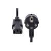 StarTech.com 1 m C13 Stromkabel, EU Schuko auf C13, 10A 250V, Netzkabel - Stromkabel - power CEE 7 / 7 (S) gewinkelt zu power IEC 60320 C13 - Wechselstrom 250 V - 10 A - 1 m - geformt - Schwarz