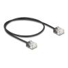 Delock RJ45 Netzwerkkabel Cat.6 UTP Ultra Slim 0,5 m schwarz mit kurzen Steckern