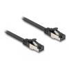 Delock - Patch-Kabel - RJ-45 (M) zu RJ-45 (M) - 25 cm - U / FTP - CAT 8.1 - ohne Haken, flach - Schwarz