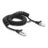 Delock - Patch-Kabel - RJ-50 (M) zu RJ-50 (M) - 1 m - 5 mm - CAT 5e - Spirale - Schwarz