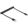 Delock - USB-Kabel - USB (M) zu 24 pin USB-C (M) - USB 2.0 - 2 A - 75 cm - gewickelt - Schwarz