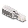 Delock - Telefonadapter - RJ-10 (M) zu RJ-10 (W) drehend - durchsichtig, Schwarz