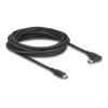 Delock Aktives USB 10 Gbps Kabel USB-C Stecker zu Stecker gewinkelt links / rechts 5 m 8K PD 60 W mit E-Marker