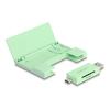 Delock Card Reader USB 5 Gbps USB-C / Typ-A für SD und Micro SD Speicherkarten mit praktischem Speicherkarten Etui - mint