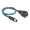 Delock - Netzwerkkabel - 8-polig M12 (W) zu RJ-45 (W) - 50 cm - 6.2 mm - S / FTP - CAT 6a - IP67 - Schwarz