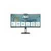 AOC Value-line CU34V5C / BK - V5 series - LED-Monitor - gebogen - 86.4 cm (34") - 3440 x 1440 WQHD @ 100 Hz - VA - 300 cd / m² - 3000:1 - 4 ms - HDMI, DisplayPort, USB-C - Lautsprecher - mattschwarz