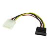 StarTech.com 15cm 4 Pin Molex auf SATA Kabel - LP4 / Serial-ATA Stromadapter - S-ATA 15 Pin Buchse / 4 Pin LP-4 Stecker - Stromkabel - SATA-Stromstecker (M) zu interne Stromversorgung, 4-polig (M) - 0.2 m - für P / N: BRACKET125PTP, PEXUSB311AC3, PEXUS