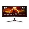 AOC Gaming CU34G2XP / BK - LED-Monitor - Gaming - gebogen - 86.4 cm (34") - 3440 x 1440 WQHD @ 180 Hz - VA - 4000:1 - DisplayHDR 400 - 1 ms - 2xHDMI, 2xDisplayPort - Schwarz