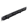 Delock - Kabelführungsplatte für Schaltschrank - with 4 hook-and-loop cable ties - Schwarz - 1U - 48.3 cm (19")