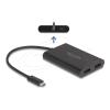 Delock - Videoadapter - 24 pin USB-C (M) zu DisplayPort, USB-C (PD) (W) - 20 cm - USB-Stromversorgung (100 W), unterstützt 4K 60 Hz (3840 x 2160) - Schwarz