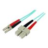 StarTech.com 2 m OM3 LWL Patchkabel, Multimode-Glasfaserkabel, LC auf SC - Patch-Kabel - LC Multi-Mode (M) zu SC multi-mode (M) - 2 m - 2 m - Glasfaser - Duplex - 50 / 125 Mikrometer - Aquamarin