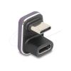 Delock - USB-Adapter - 24 pin USB-C (M) gewinkelt zu 24 pin USB-C (M) gewinkelt - USB 3.2 / Thunderbolt 4 - 48 V - 5 A - unterstützt Power Delivery 3,1, bis zu 40 Gbps Datentransferrate, USB-Stromversorgung (240 W) - violett