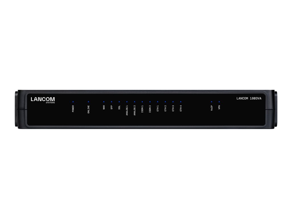 LANCOM 1803VA - Router - DSL-Modem 4-Port-Switch - 1GbE - für LANCOM SFP-AON-1, SFP-GPON-1, SFP-LX-LC1, SFP-SX-LC1