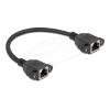 Delock Netzwerk Verlängerungskabel S / FTP RJ45 Buchse zu RJ45 Buchse Cat.6A flache Ausführung 0,25 m schwarz