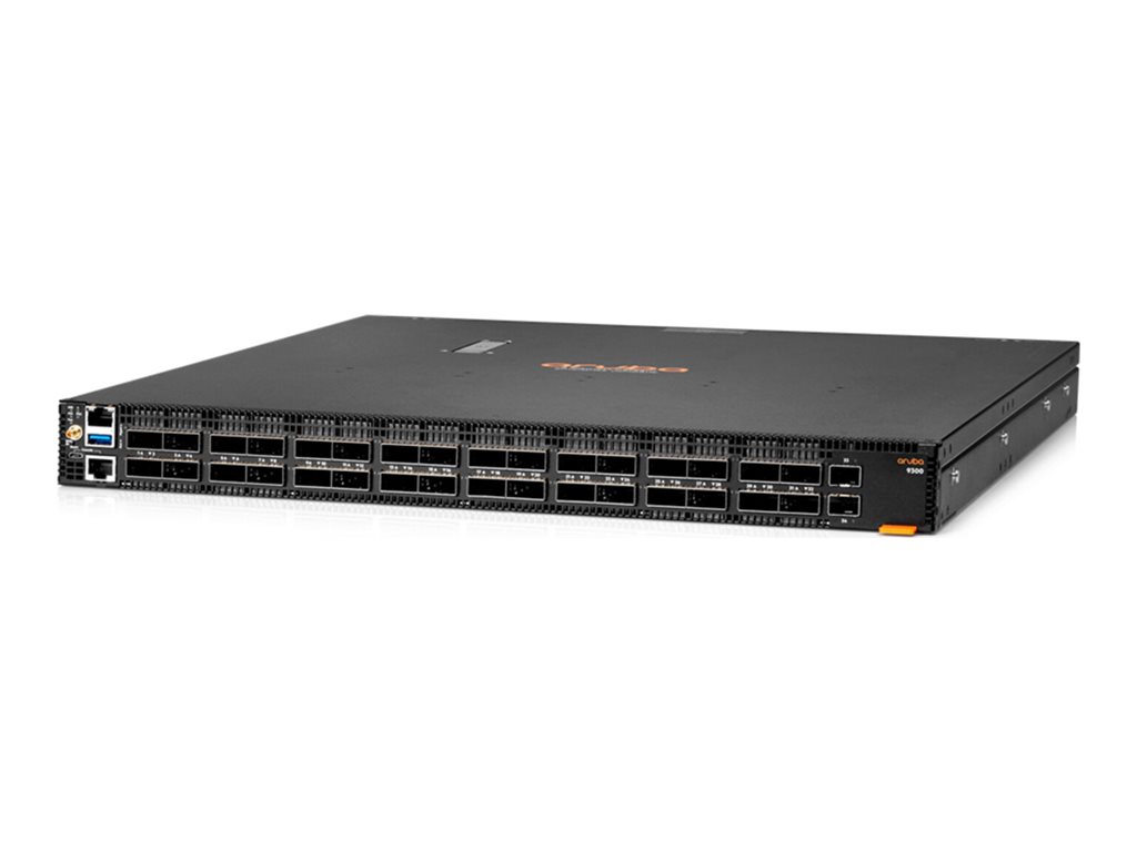 HPE Aruba CX 9300-32D 32-port 100 / 200 / 400G QSFP-DD 2-port 10G SFP+ Switch - Switch - L3 - managed - 32 x 100 / 200 / 400 Gigabit QSFP-DD + 2 x 1 Gigabit / 10 Gigabit SFP+ - Luftstrom von vorne nach hinten - an Rack montierbar