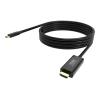 2 m USB C auf HDMI Kabel - 4k bei 60 Hz - USB C 3.2 (m) auf HDMI (m) - Außendurchmesser 4,5 mm - 32 AWG - schwarz