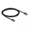 Delock - Netzwerkkabel - RJ-45 (M) zu RJ-45 (M) - 2 m - 4.5 mm - S / FTP - CAT 6a - halogenfrei, ohne Haken - Schwarz