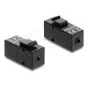 Delock - Audiokoppler - 4-poliger Mini-Stecker weiblich zu 4-poliger Mini-Stecker weiblich - Schwarz - Keystone-Buchse