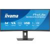 34" UW Curved VA-panel, 3440x1440@120Hz, 350cd / m², 0,4ms MPRT, Speakers, DisplayPort, 2xHDMI, USB HUB (2x 3.2 2xC), Adaptive Sync. 15cm Height Adj. Stand