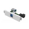 Modulare AV-Frontplattenkomponente - USB B (vorne) zu A Modul - A-Typ Buchse auf der Rückseite und quadratische B-Typ Buchse auf der Vorderseite - USB 3.0 abwärtskompatibel mit 2.0 - nutzt USB 5V zur Verstärkung - für längere Kabel verwenden Sie ein