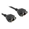 Delock - Netzwerkverlängerungskabel - RJ-50 (W) mit Muttern zu RJ-50 (W) mit Muttern - 25 cm - S / FTP - Schwarz