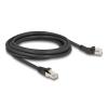 Delock RJ45 Netzwerkkabel Cat.6A S / FTP Stecker 45 grad nach links gewinkelt zu Stecker gerade 3 m schwarz