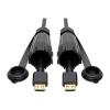 Tripp Lite HDMI Cable High-Speed 2 IP68 Connectors Industrial Ethernet 10ft - HDMI-Verlängerungskabel mit Ethernet - HDMI männlich Schutzkappe zu HDMI weiblich Schutzkappe - 3 m - Schwarz - innen / außen