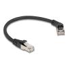 Delock RJ45 Netzwerkkabel Cat.6A S / FTP Stecker 45 grad nach rechts gewinkelt zu Stecker gerade 0,25 m schwarz