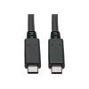 Eaton Tripp Lite Series USB-C Cable (M / M) - USB 3.2, Gen 2 (10 Gbps), 5A (100W) Rating, USB-IF Certified, Thunderbolt 3 Compatible, 3 ft. (0.91 m) - USB-Kabel - 24 pin USB-C (M) zu 24 pin USB-C (M) - USB 3.1 Gen 2 / Thunderbolt 3 - 5 A - 90 cm - Schw