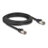 Delock - Patch-Kabel - RJ-45 (M) zu RJ-45 (M) - 3 m - 0.73 cm - U / FTP - CAT 6a - Schwarz