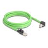 Delock - Patch-Kabel - RJ-45 (M) zu RJ-45 (M) nach unten abgewinkelt - 2 m - 6.8 mm - SF / UTP - CAT 6a - Steckerbelegung 1:1 - grün