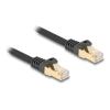 Delock RJ45 Netzwerkkabel mit Geflechtmantel Cat.6A S / FTP Stecker zu Stecker 2 m schwarz