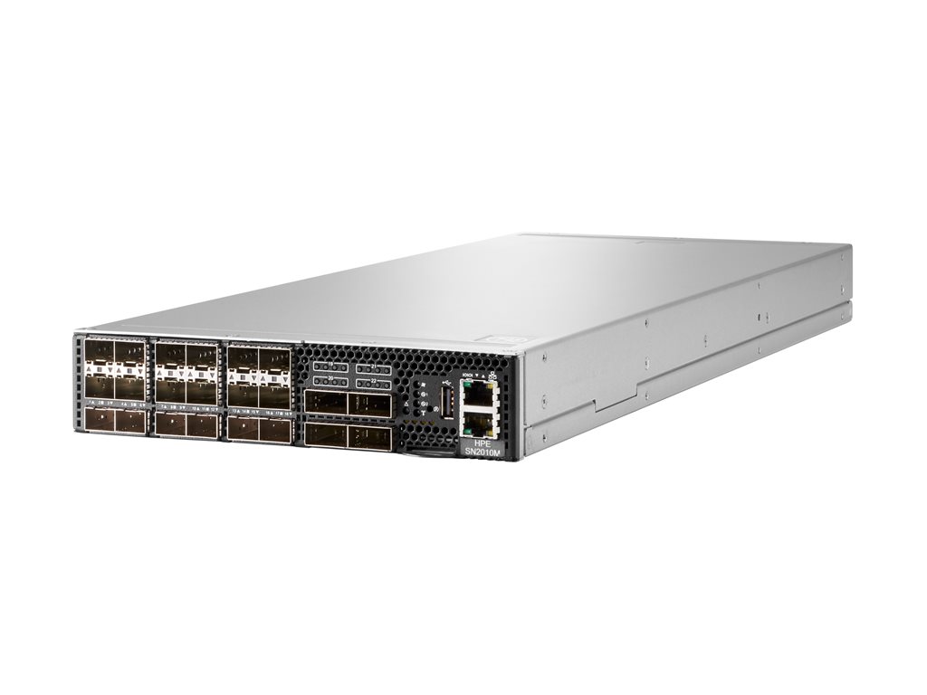 HPE SN2010M 25GbE 18SFP28 4QSFP28 Switch - M-Series - Switch - halbe Breite - L3 - managed - 18 x 1 / 10 / 25 Gigabit SFP28 + 4 x 40 Gigabit / 100 Gigabit QSFP28 - Luftstrom von hinten nach vorne - an Rack montierbar