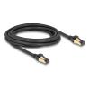 Delock - Netzwerkkabel - RJ-45 (M) zu RJ-45 (M) - 3 m - 6 mm - S / FTP - CAT 6a / 7 - ohne Haken, innen / außen - Schwarz