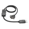 Eaton Tripp Lite Series DisplayPort 1.2 to VGA Active Adapter Cable (DP with Latches to HD15 M / M), 3 ft. (0.9 m) - Videokabel - DisplayPort (M) zu HD-15 (VGA) (M) - 91 cm - aktiv, eingerastet - Schwarz