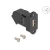 Delock - USB-Adapter - USB (W) Paneel montierbar zu USB (W) gewinkelt - USB 2.0 - Keystone-Buchse - Schwarz