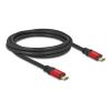 Delock - USB-Kabel - 24 pin USB-C (M) zu 24 pin USB-C (M) - USB 2.0 - 48 V - 5 A - 2 m - unterstützt Power Delivery 3,1, vergoldete Kontakte - Rot