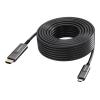 50 m USB C zu HDMI Kabel - 4K bei 60 Hz - Vergoldete Stecker - DP 1.2 - HDMI 2.0 - Unterstützt CEC, EDID, HDR, HDCP 2.2 - USB C 3.2 (m) zu HDMI (m) - Außendurchmesser 4,5 mm - 18 Gbps - Aktive OM3 Glasfaser - Schwarz