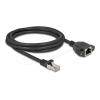 Delock Netzwerk Verlängerungskabel S / FTP RJ45 Stecker zu RJ45 Buchse Cat.6A flache Ausführung 3 m schwarz