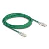 Delock RJ45 Netzwerkkabel Cat.6A Stecker zu Stecker mit gebogener Rastnase U / FTP Slim 5 m grün